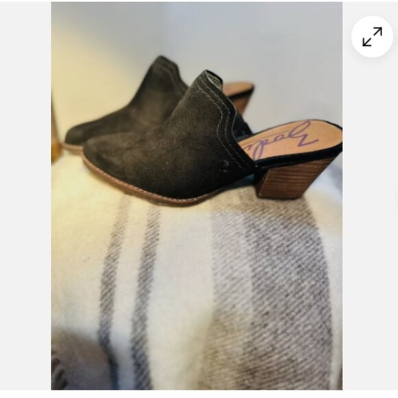 Zodiac Suede Leather ADA Slip-on Open Back Mules Black Shoe Size 6.5 Fast Ship - Picture 4 of 8